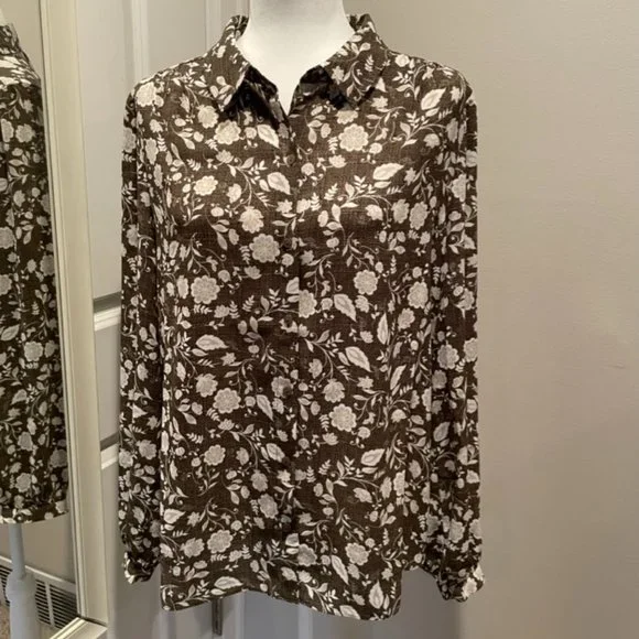 NYDJ Long Sleeve Button Blouse - M - Picture 1 of 9